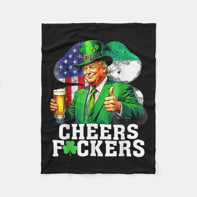 Cheers för St patricks day, lustig öl Fleecefilt (Framsidan)