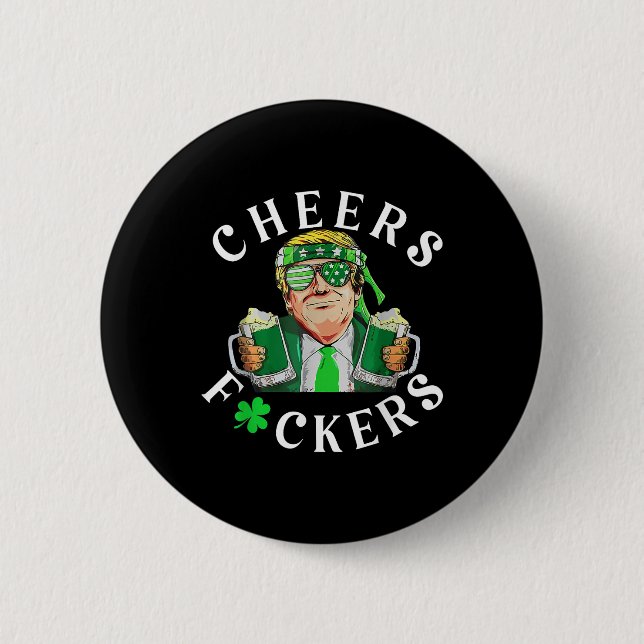 Cheers för St patricks day, lustig öl Knapp (Framsida)
