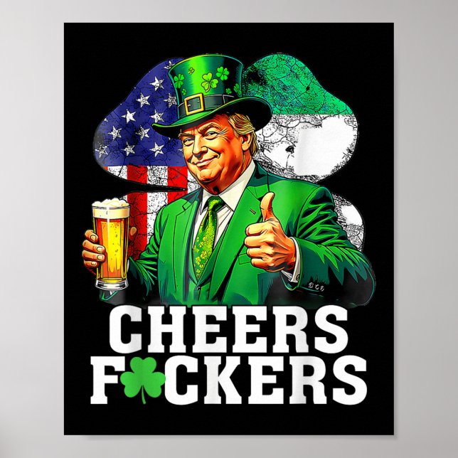 Cheers för St patricks day, lustig öl Poster (Framsidan)