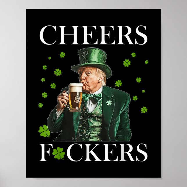 Cheers för St patricks day, lustig öl Poster (Framsidan)