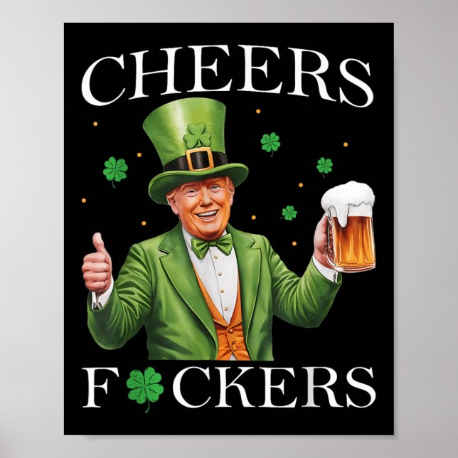 Cheers för St patricks day, lustig öl Poster (Framsidan)