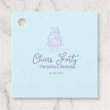 Cheers forty happy birthday cake blue purple name 