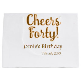 Cheers forty orange brown calligraphy birthday nam