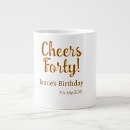 Cheers forty orange brown calligraphy birthday nam jumbo mugg