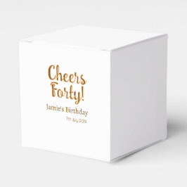 Cheers forty orange brown calligraphy birthday nam presentaskar