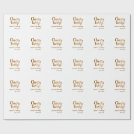 Cheers forty orange brown calligraphy birthday nam presentpapper