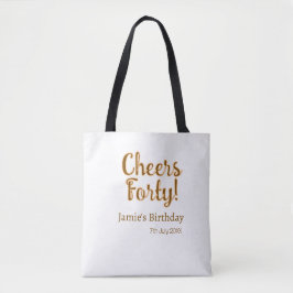 Cheers forty orange brown calligraphy birthday nam tygkasse
