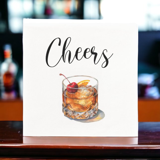Cheers Gamle Fashioned Cocktail Drink Pappersservett (Skapare uppladdad)