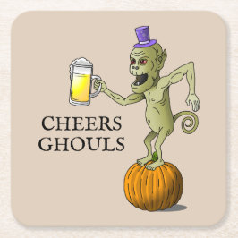 Cheers Ghouls Halloween fest Underlägg Papper Kvadrat