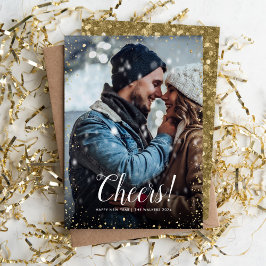 Cheers | Glitz Faux Glitter Photo Overlay - nytt å Julkort