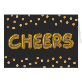 Cheers Gold Foil Balloons Hälsningskort