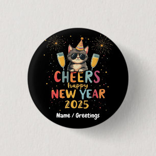 Cheers, Gott nytt år 2025 Customize i Stil Knapp
