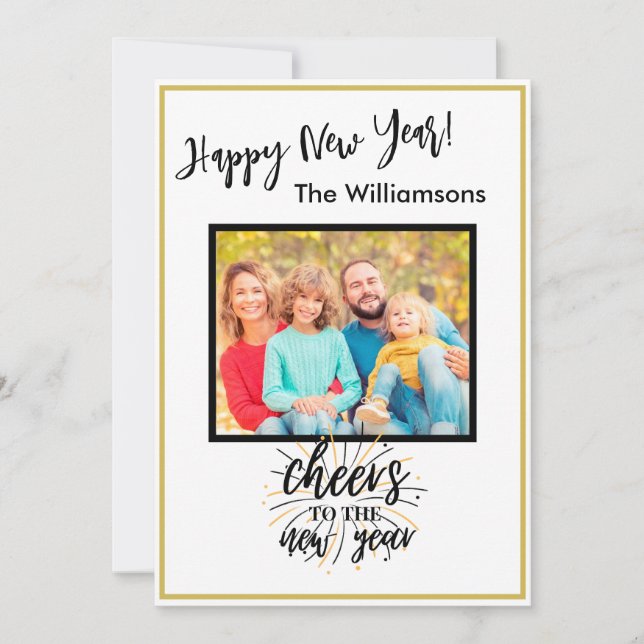 Cheers Gott nytt år 4 Photo Card Inbjudningar (Framsida)
