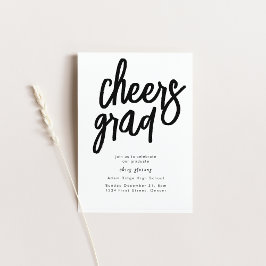 Cheers Grad Party Black and White-inbjudan Inbjudningar