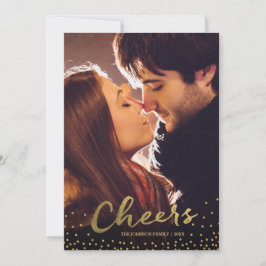 Cheers | Guld Confetti Helgdag-fotokort Julkort