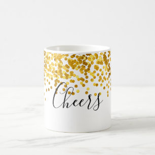 Cheers Guld Polka Dot Confetti Coffee Mugg