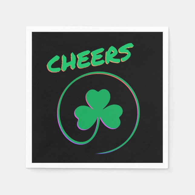 Cheers Ireland Klöver Shamrock St Patrick's Pappersservett (Framsidan)