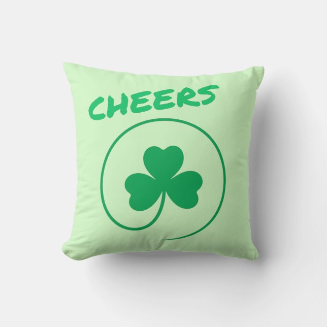 Cheers Klöver Shamrock Irish Grönt St patricks day Kudde (Framsida)