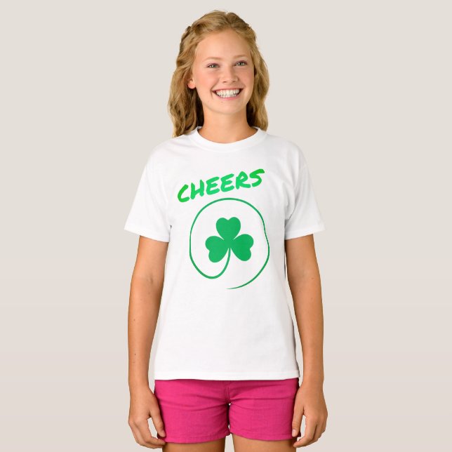 Cheers Klöver Shamrock Irish Grönt St patricks day T Shirt (Hel framsida)