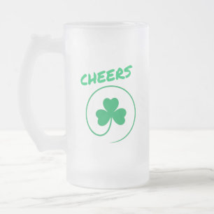 Cheers, Klöver, Shamrock, Irish Grönt, St Patricks Frostat Ölglas