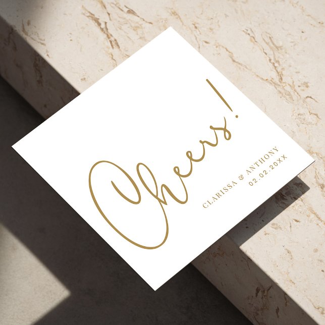 Cheers Lettering Hand Trends: Ut i Stil Pappersservett (Personalized Cheers Lettering Hand Trends Stand Out in Style Napkins)