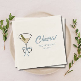 Cheers Martini Chic Personlig Bröllop Napkins Pappersservett