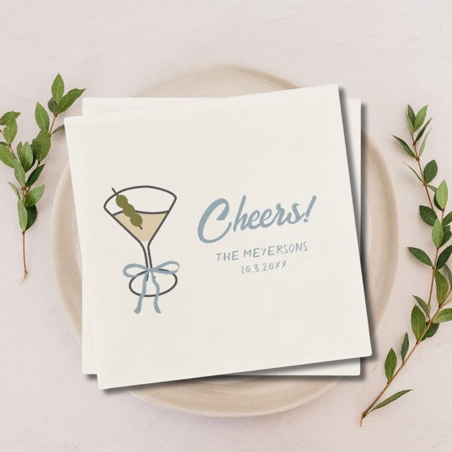Cheers Martini Chic Personlig Bröllop Napkins Pappersservett (Cheers Martini Chic Personalized Wedding Napkins
)