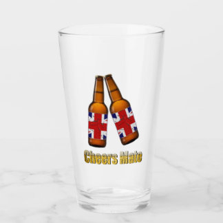 Cheers Mate British Beer Drinking Glass Glaskopp