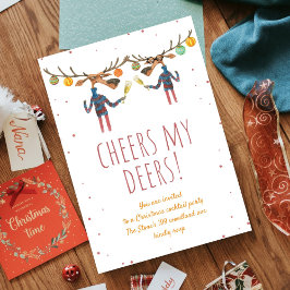Cheers Mina Deers l Winter-julen Cocktail Party Inbjudningar