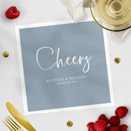 Cheers Modern Calligraphy Bröllop Pappersservett