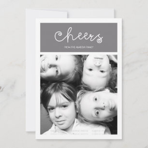 Cheers Modern julfamilj - platt Helgdag Photo Julkort