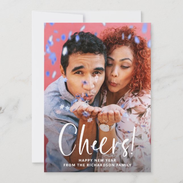 Cheers | Modern typografi och nya fotoår Julkort (Framsida)