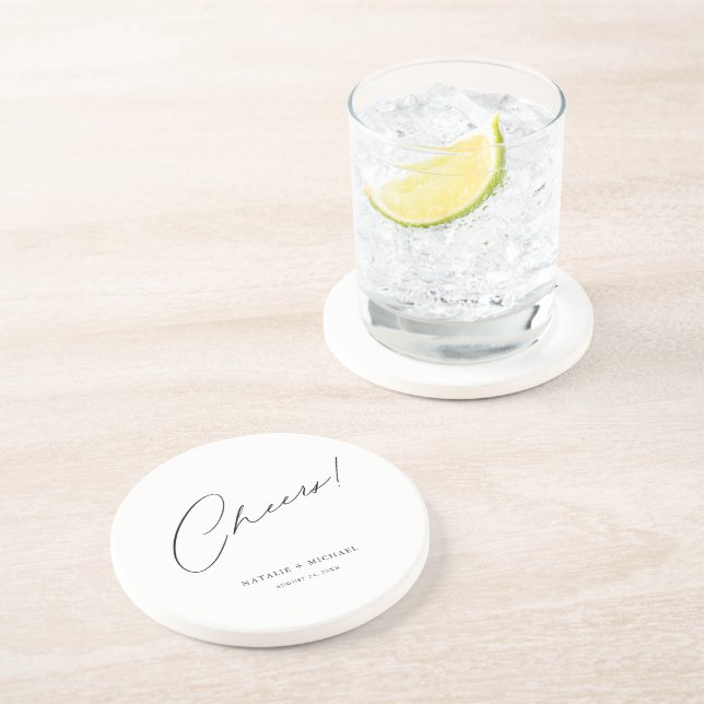 Cheers Modern Unik Personlig Personligt bröllp Underlägg (Sidan)