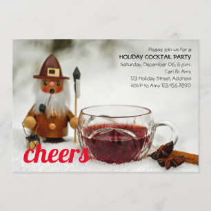 Cheers Mulled Vin & Gnome Helgdag Cocktail Inbjudningar