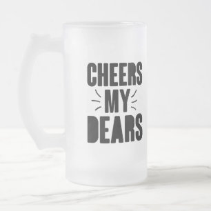 Cheers My Bästa handritade typography Design Frostat Ölglas