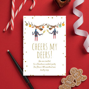 Cheers My Deers Festive jul Party Cocktails Inbjudningar