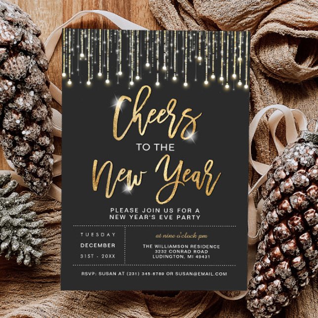 Cheers New Years Party-inbjudan Inbjudningar (Cheers New Years Party Invitation
)