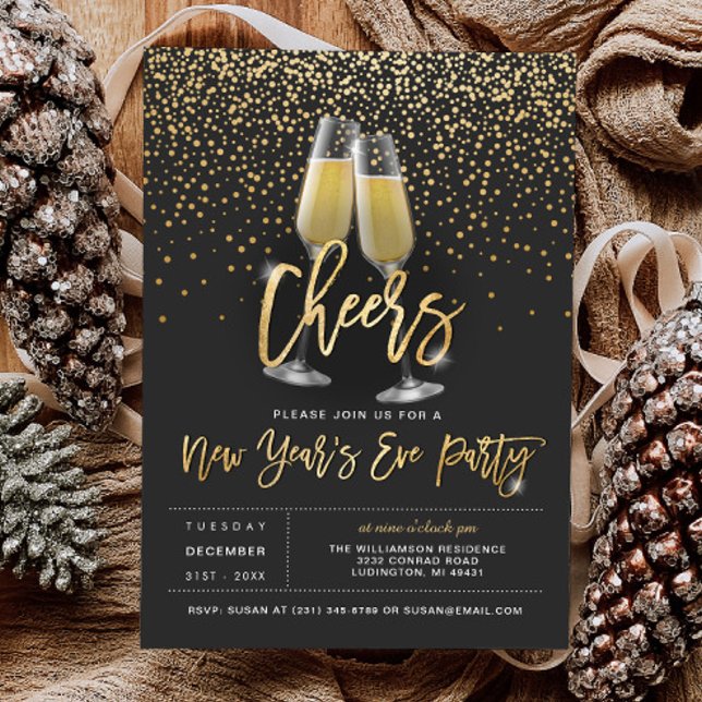 Cheers New Years Party-inbjudan Inbjudningar (Cheers New Years Party Invitation)