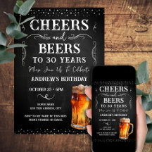 Cheers och Öl 30års födelsedag Chalkboard