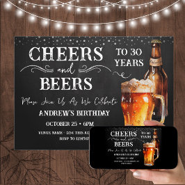 Cheers och Öl 30års födelsedag Rustic Inbjudningar