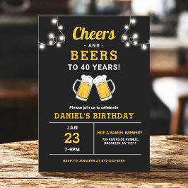 Cheers och Öl 40 års Födelsedagsfest Inbjudningar
