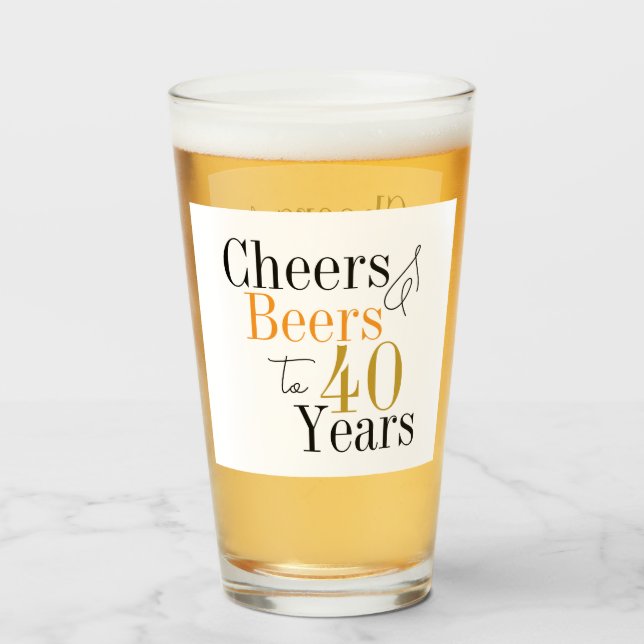 Cheers och Öl 40:e födelsedagen Glaskopp (Framsida fylld)