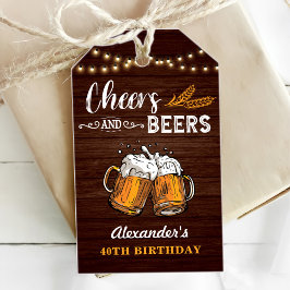 Cheers och Öl 40:e födelsedagen Rustic Presentetikett