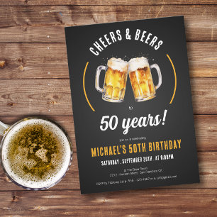 Cheers och Öl 50:e Födelsedagsfest inbjudan
