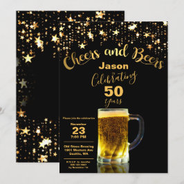 Cheers och Öl 50:e Födelsedagsfesten Inbjudningar