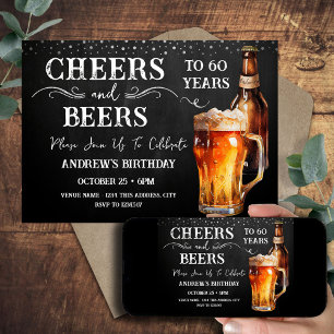 Cheers och Öl 60:e födelsedagsinbjudan Inbjudningar