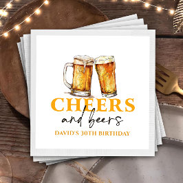 Cheers och Öl Beer Glass Birthday Napkins Pappersservett