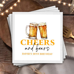 Cheers och Öl Beer Glass Birthday Napkins Pappersservett