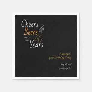 Cheers och Öl Personlig 40:e födelsedagen Pappersservett