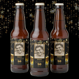 Cheers och Öl Photo Namn Age Black och Guld Ölflaska Etikett